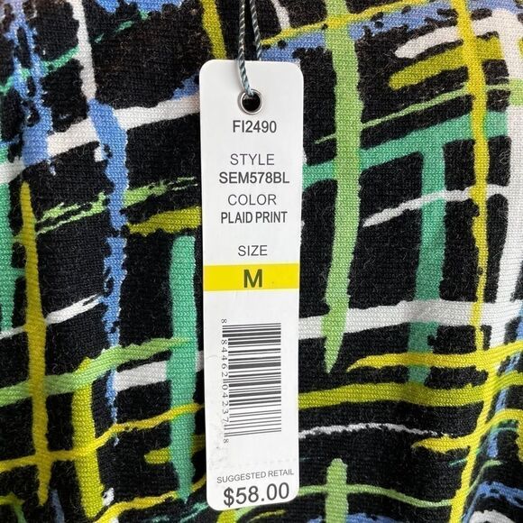 NWT Joseph A. Plaid Print Short Sleeve Top - Picture 7 of 8